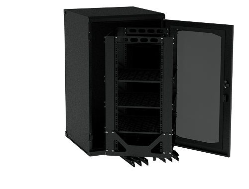 Напольный выкатной, поворотный телекоммуникационный rack-шкаф TEGAR RACK F-TZ 1